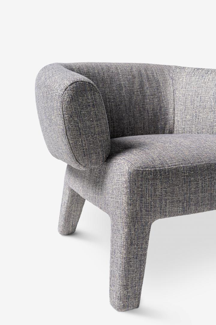 Modern Gray Upholstered Accent Chair