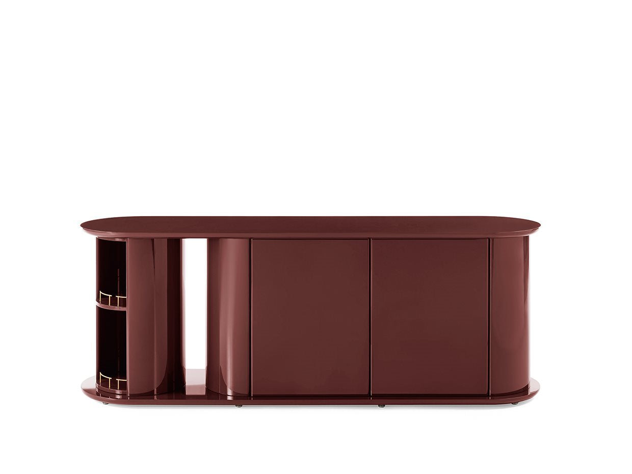Front view of the Gallotti&Radice Hide&Seek Door Buffet, a modern cabinet with doors and open shelving, perfect for stylish storage