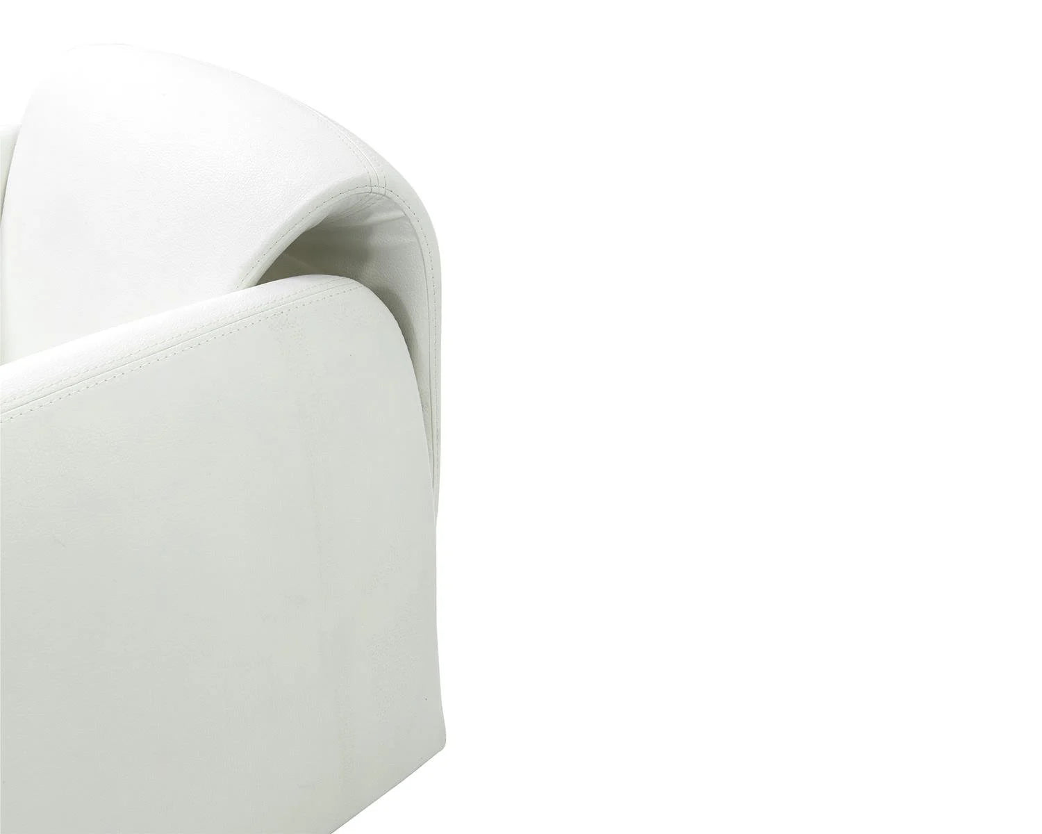 Close up of white leather armchair backrest furniture