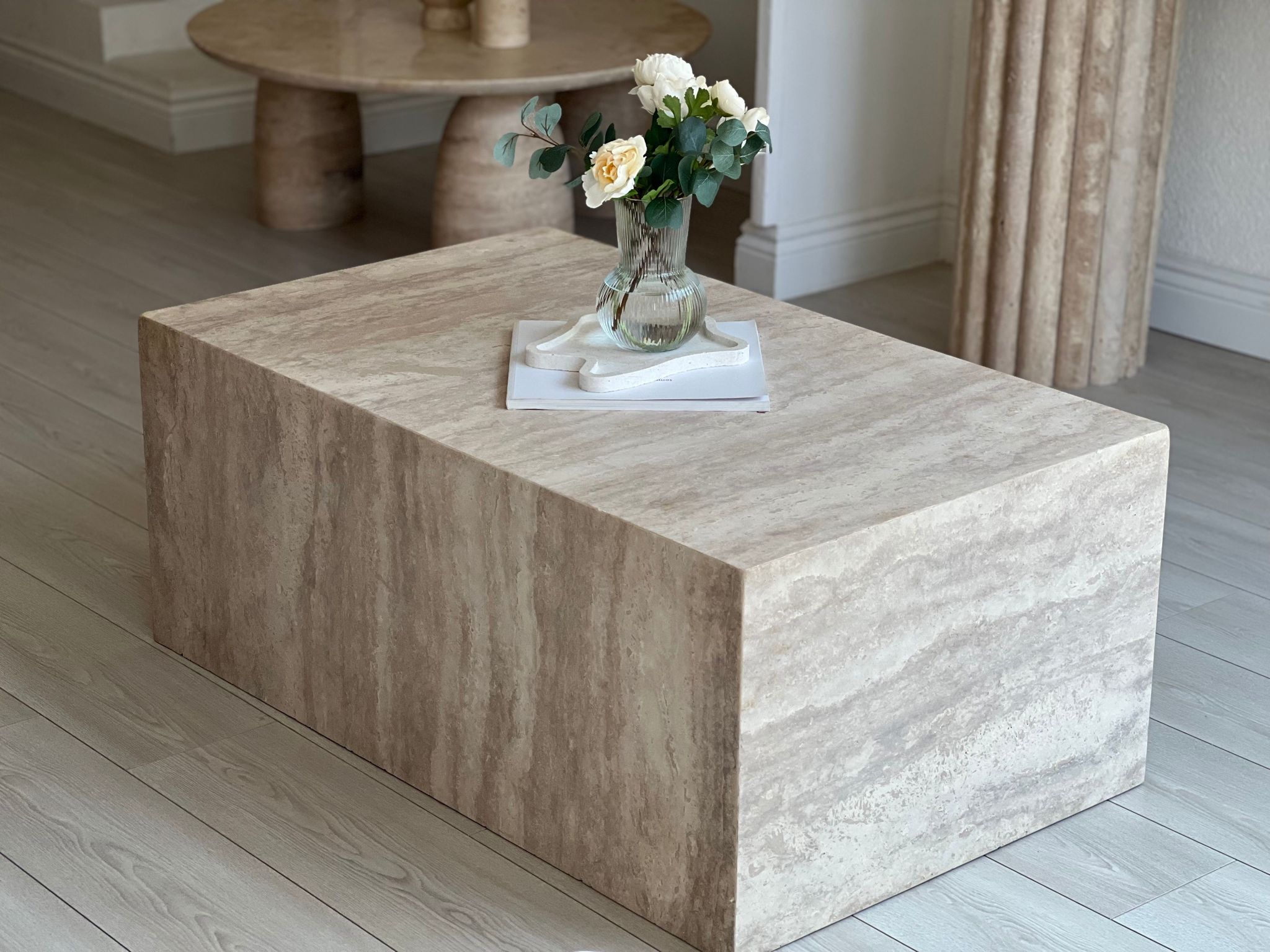 Marble Cube Coffee Table – In Modern Living Room Setting