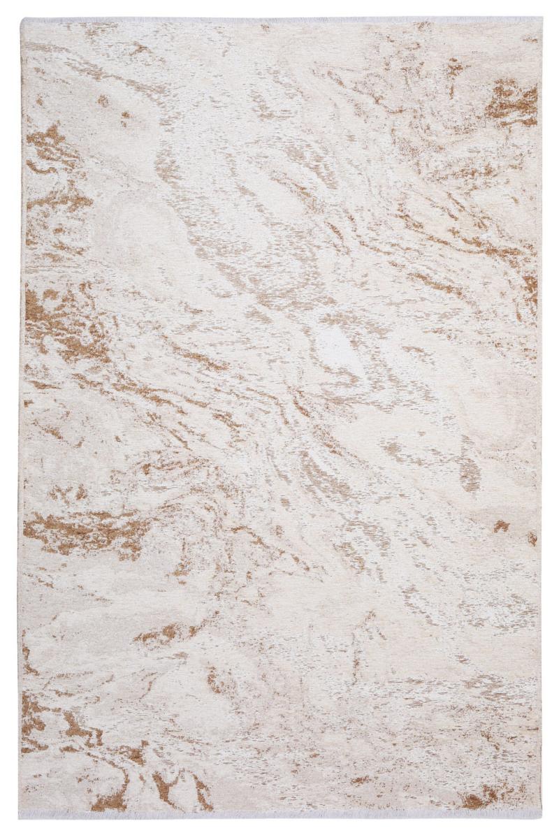 White and brown abstract patterned area rug