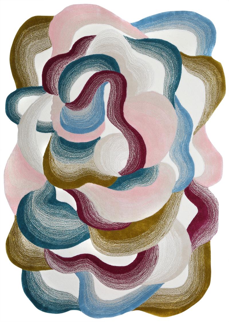 Front view of Cell Tufted Rug featuring a sleek and stylish modern design, suitable for any space.