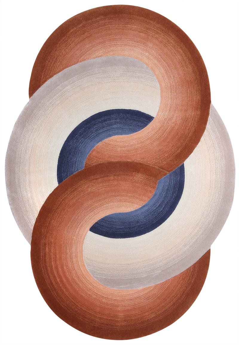 Front view of Circle Tufted Rug showcasing its unique modern design, ideal for elegant interiors.