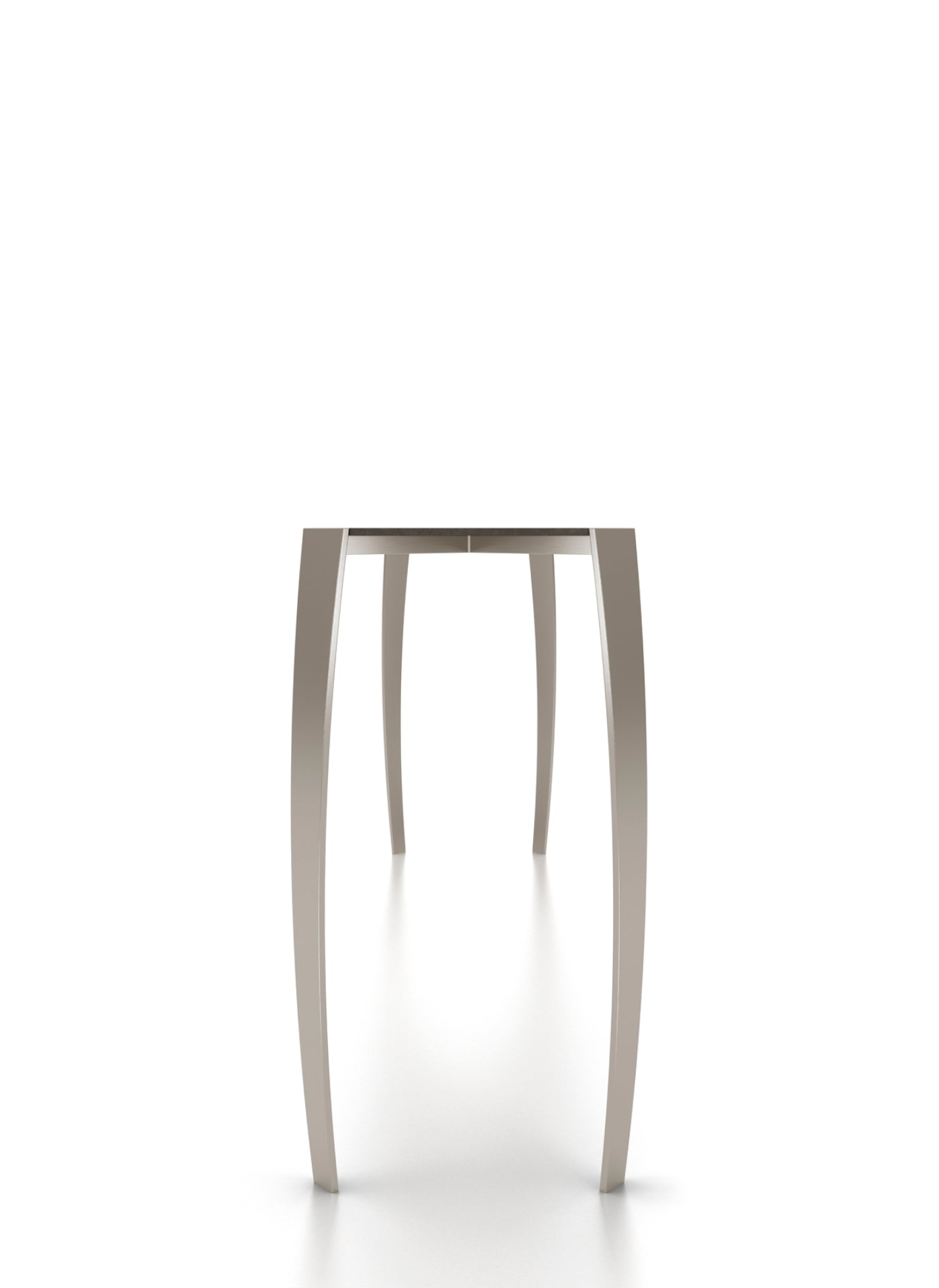 table with curved light brown legs and dark top