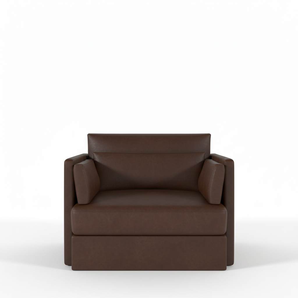 Shan Brown armchair on a white background