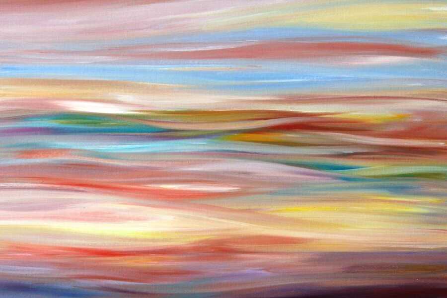 Abstract artwork with multicolored brush strokes