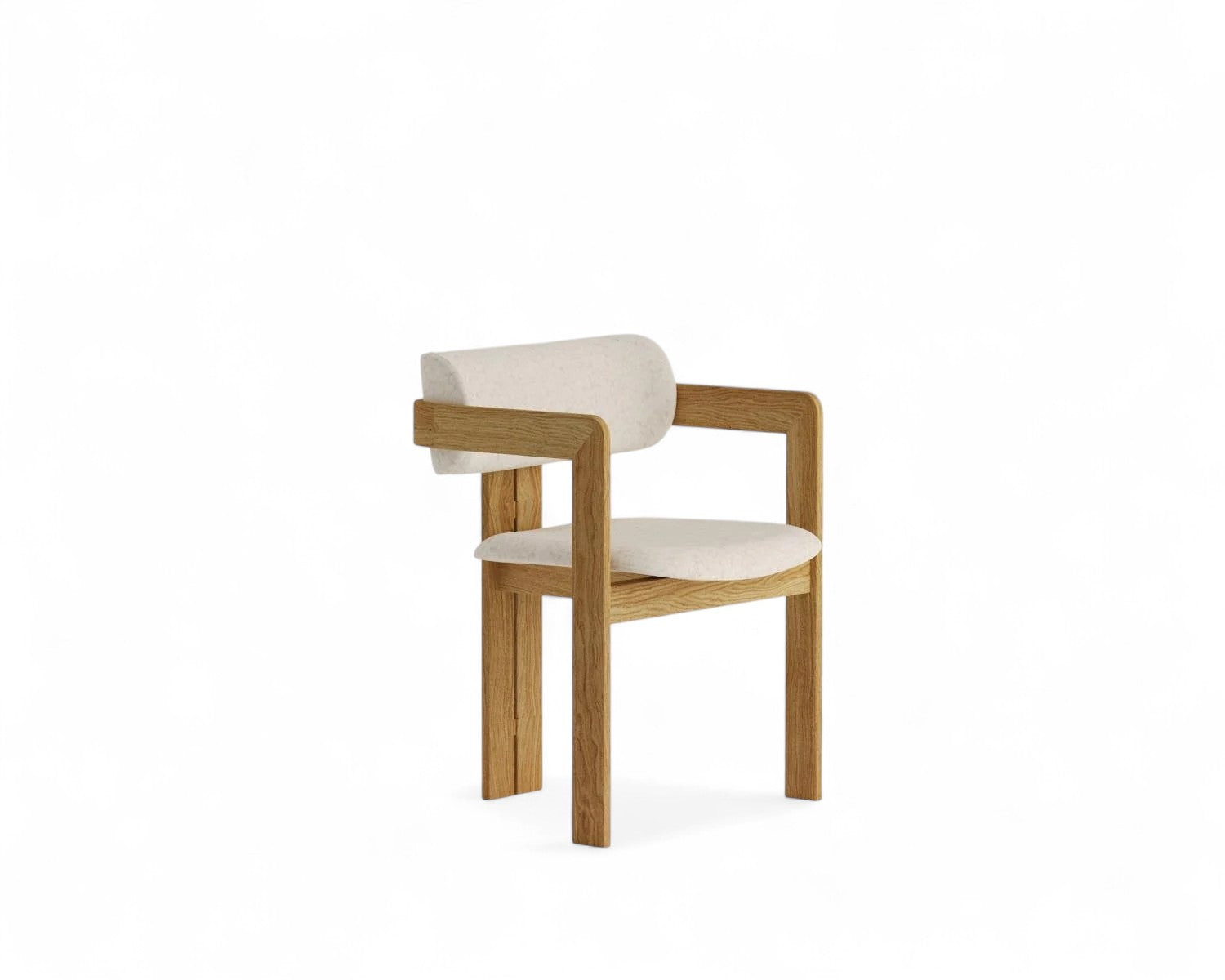 Wooden armchair with white upholstered seat and backrest furniture