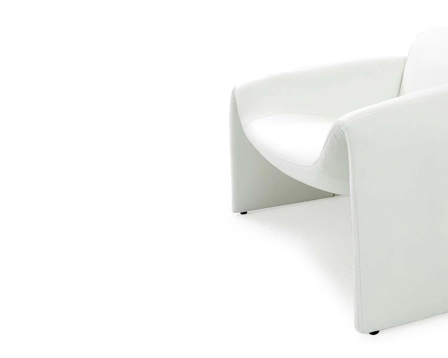 White leather armchair on white background product view