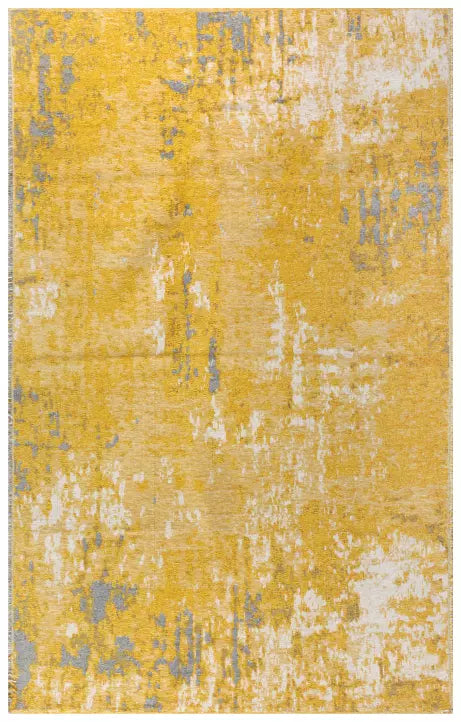 Abstract yellow gray white area rug carpet