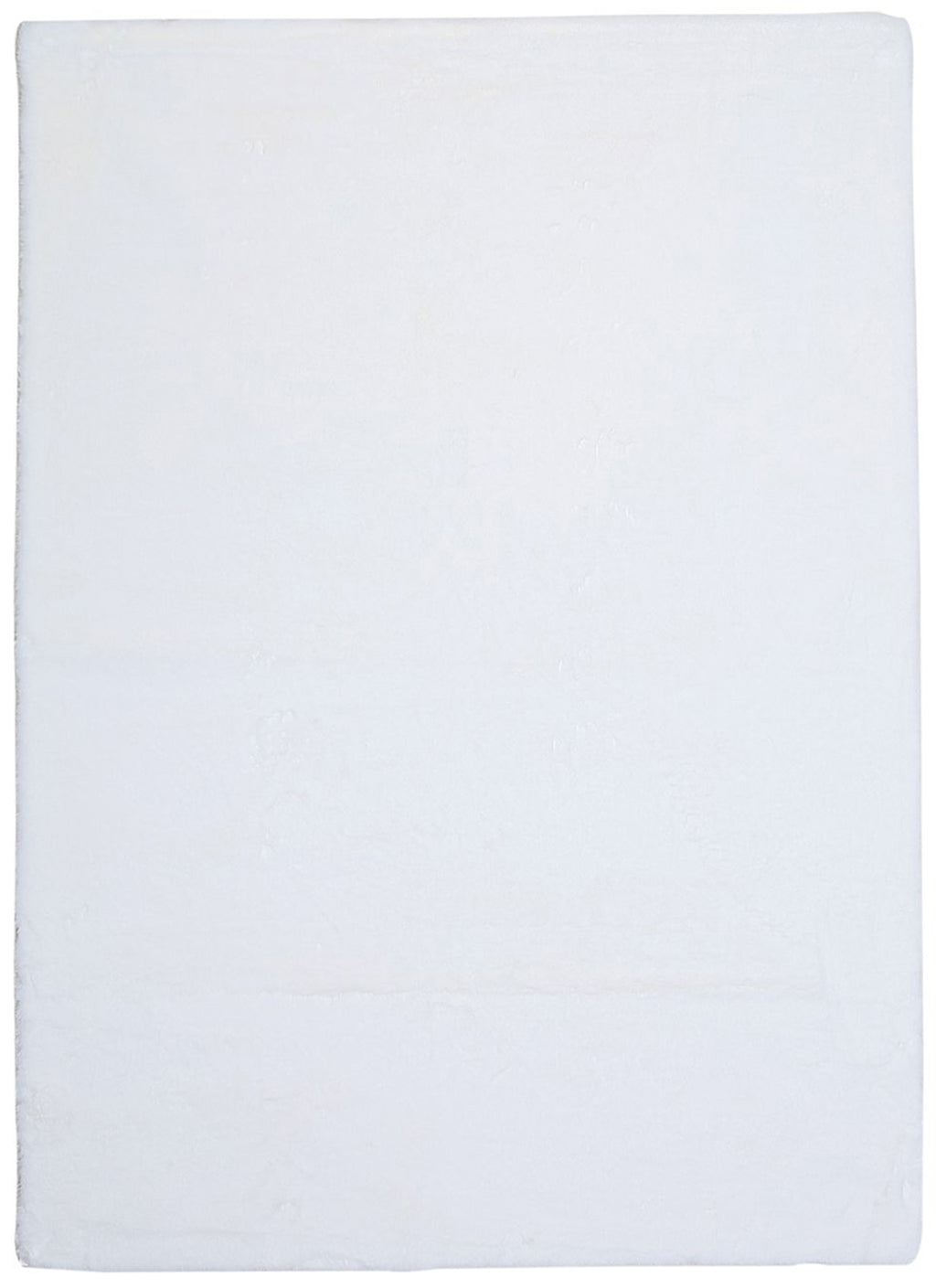 Front view of Rabbit Fur Rug in pure white, featuring a minimalist and elegant design suitable for various interiors.