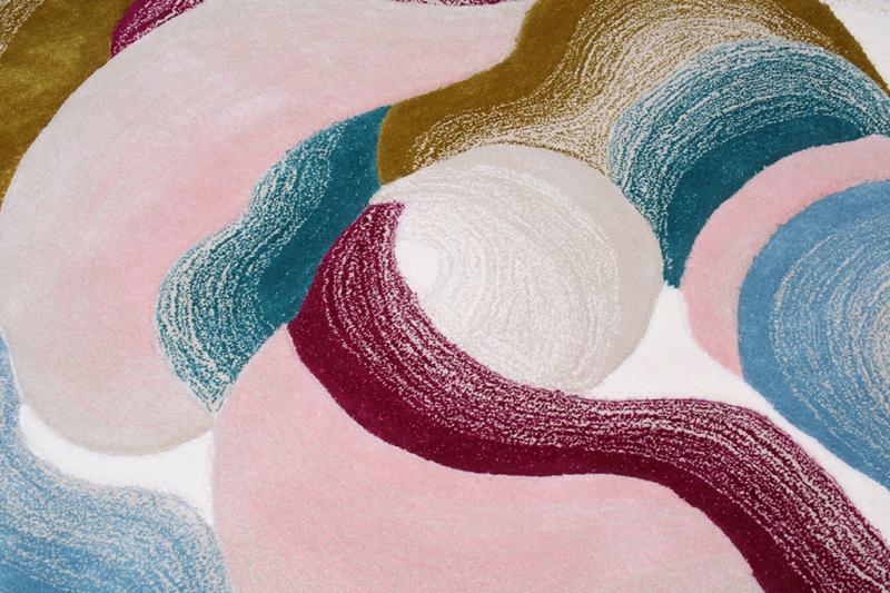 Close-up of the Cell Tufted Rug's pattern, showcasing its contemporary aesthetics and fine craftsmanship.