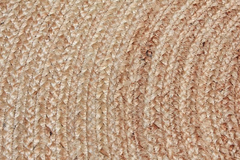 Close up view of braided natural fiber rug texture