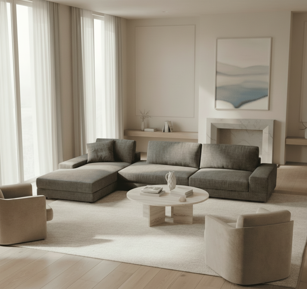 Hamlet L-Shape Sectional – Italian Sofa with Adjustable Headrests | Luzione