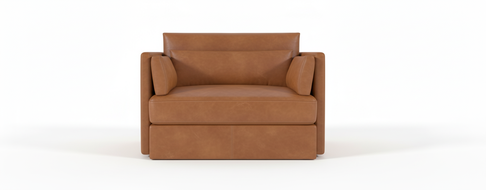Brown Shan leather armchair on a white background