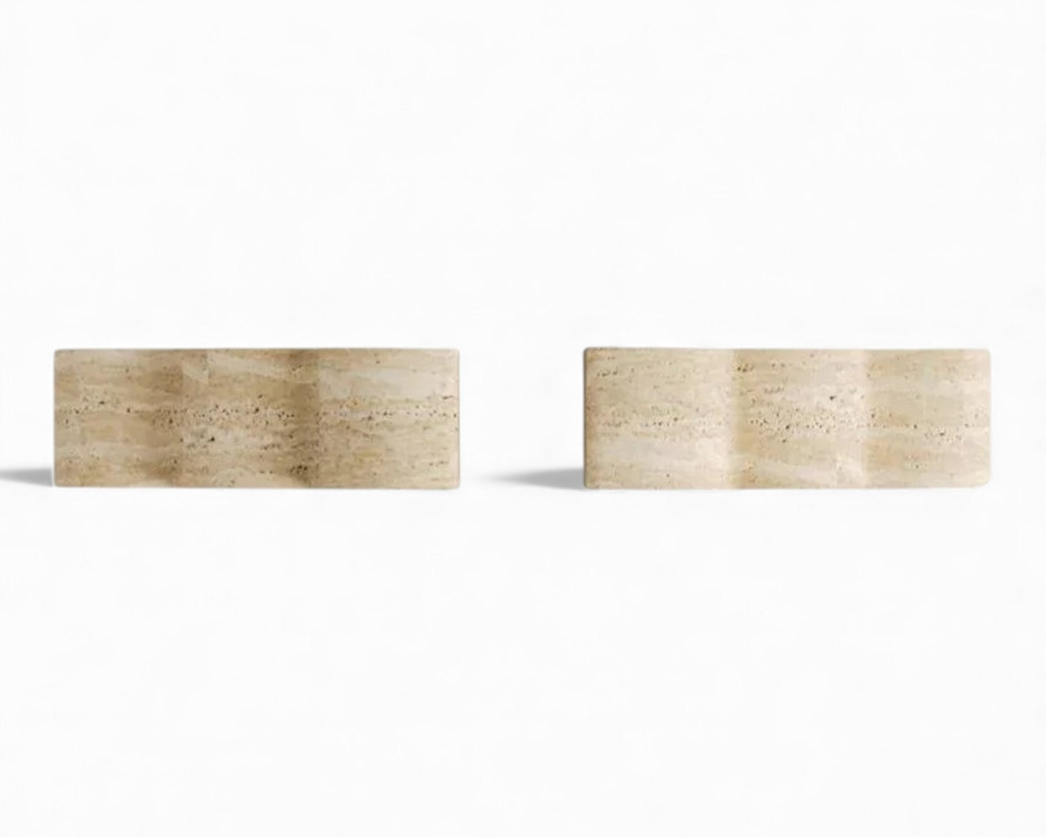 Pair of rectangular stone earrings on a white background