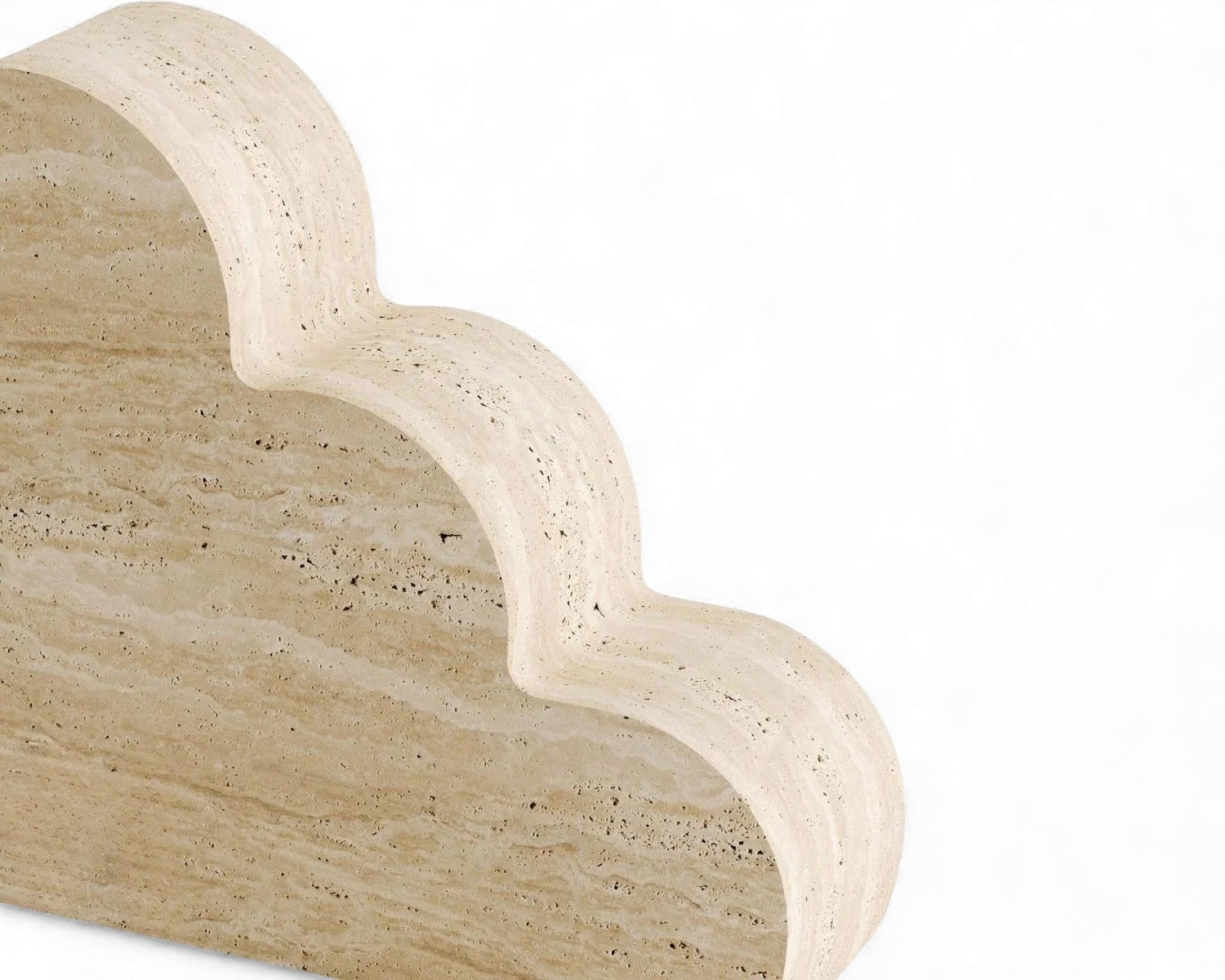 Travertine decorative cornice on a white background